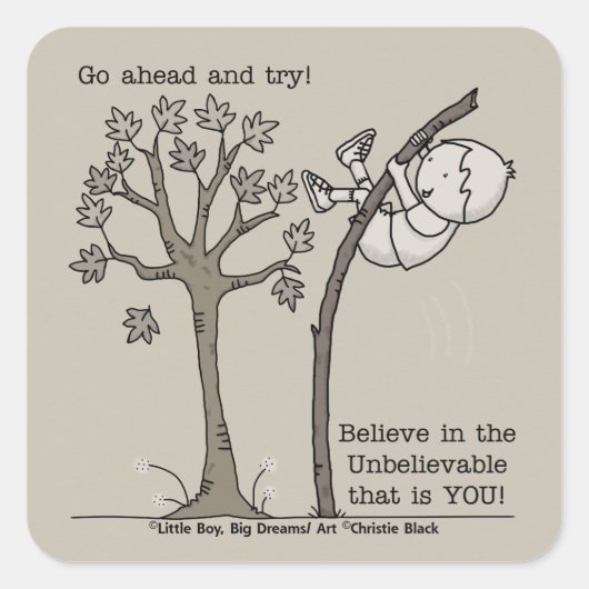 Ga vooruit en probeer het vierkante sticker (Voorkant)