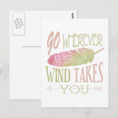 Ga waar de Wind u neemt Briefkaart (Voorkant / Achterkant)