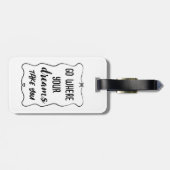 Ga waar je dromen je typografie brengen bagagelabel (Achterkant horizontaal)