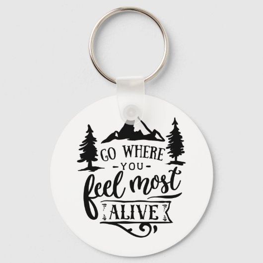 Ga waar je je het meeste leef voelt sleutelhanger (Voorkant)