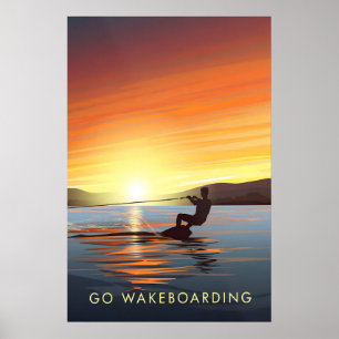 Ga Wakeboarden Reisposter Poster