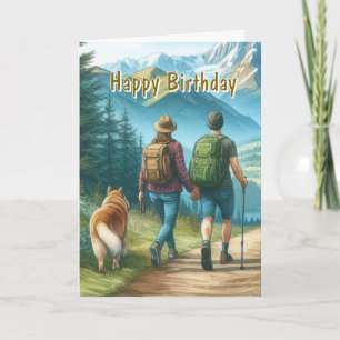 Ga wandelen Gefeliciteerd verjaardag  Kaart