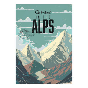 Ga wandelen in de Alpen Foto Afdruk