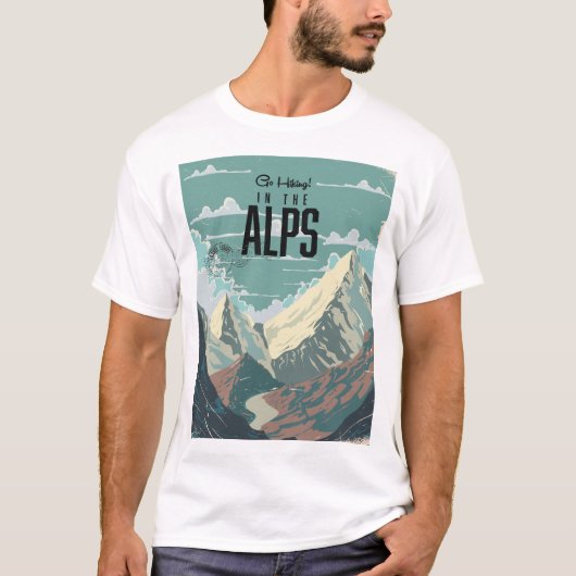 Ga wandelen in de Alpen T-shirt (Voorkant)