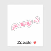 Ga weg <3 | Pink Funny Introvert Cursief Hart Sticker (Vel)