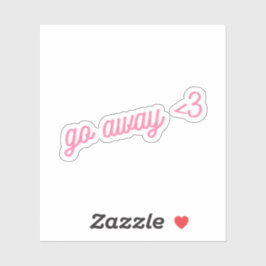 Ga Weg <3 | Roze Grappige Introvert Cursive Hart Sticker