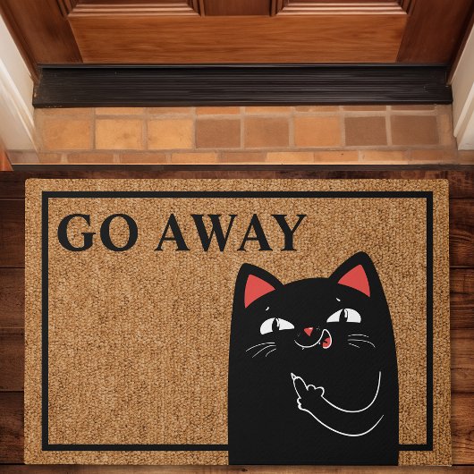 Ga weg bij de middelste vingerenkat Funny Doormat Deurmat