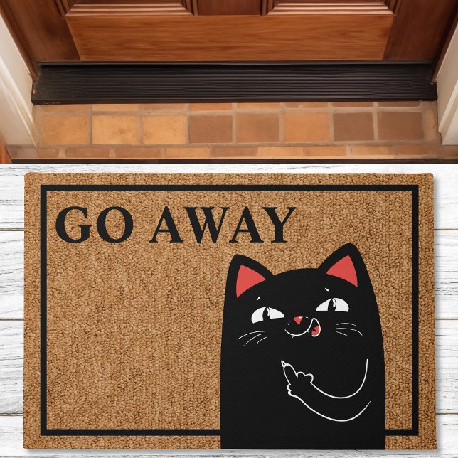 Ga weg bij de middelste vingerenkat Funny Doormat Deurmat (Creator heeft geüpload)