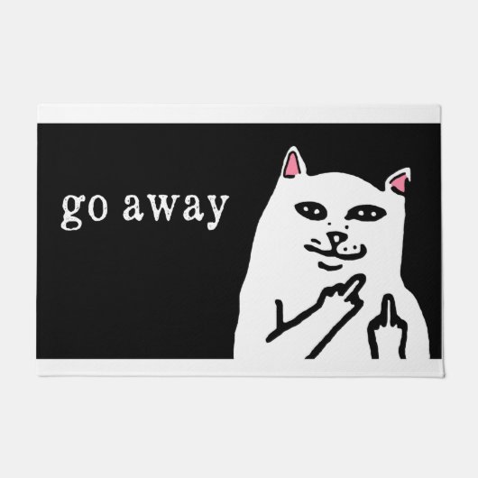 Ga weg Cat Doormat | Funny Cat Gezegde Mat (Voorkant)