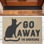 Ga weg Cat Funny Family Name Monogramed Custom Deurmat