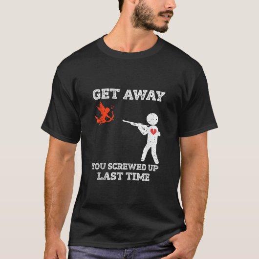 Ga weg Cupido Boy Funny Anti Valentijnsdag mannen  T-shirt (Voorkant)