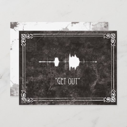 Ga weg. EVP Briefkaart Halloween Uitnodigen (Voorkant / Achterkant)