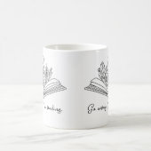 Ga weg Ik ben boek met bloemen lezen Koffiemok (Center)