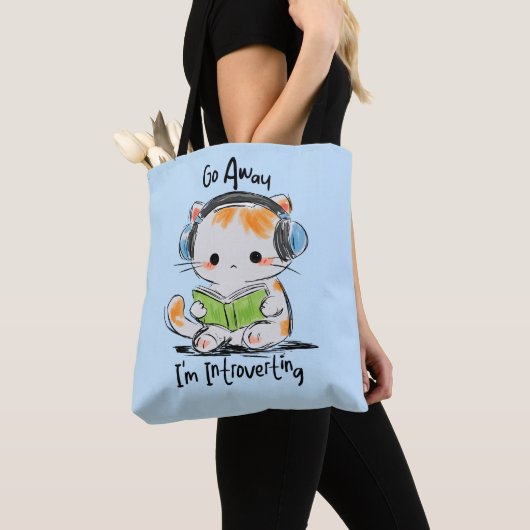 Ga Weg, Ik Ben Een Introverterende Kat Tote Bag (Dichtbij)
