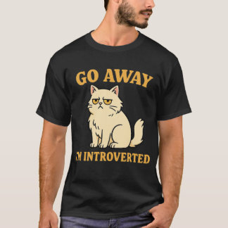 Ga Weg, Ik Ben Introvert – Grappige Kattenshirt T-shirt