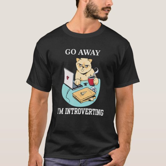 Ga Weg Ik Ben Introvert Werken Introvert Kat T-shirt (Voorkant)