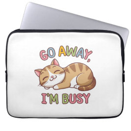 Ga weg, ik heb het druk laptop sleeve