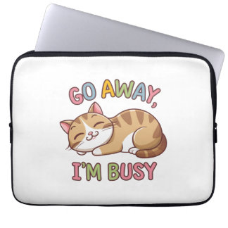 Ga weg, ik heb het druk laptop sleeve