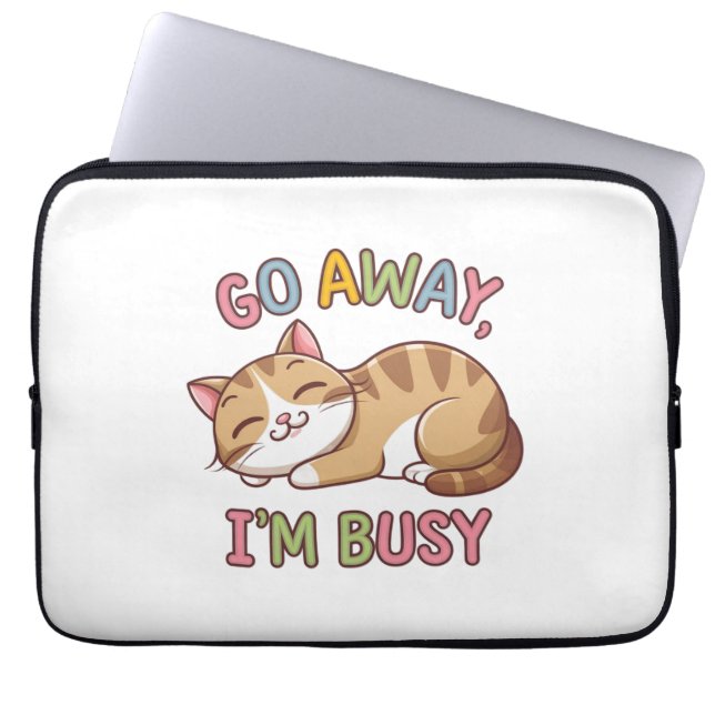 Ga weg, ik heb het druk laptop sleeve (Voorkant)