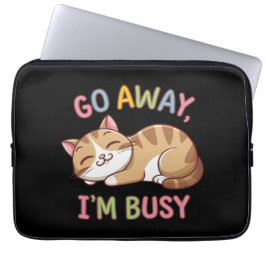 Ga weg, ik heb het druk laptop sleeve