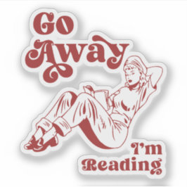 Ga weg, ik lees Vintage vrouwen lezen  Sticker
