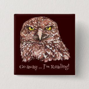 Ga weg, ik leest een gratis prijsopgave voor boekl vierkante button 5,1 cm