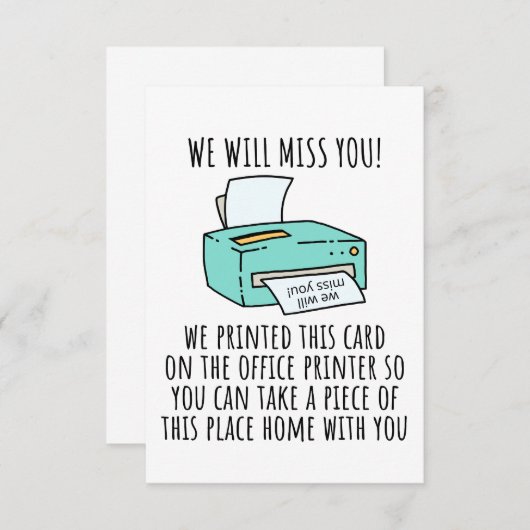 Ga weg Kaart voor collega of baas, Funny Going (Voorkant / Achterkant)