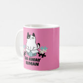 Ga weg menselijke kat in puzzel koffiemok (Voorkant links)