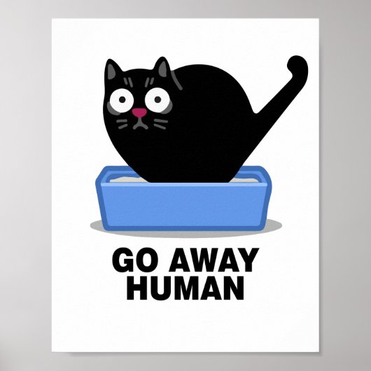 Ga weg met de mensheid... met de zwarte kat. poster (Voorkant)