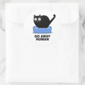Ga weg met de mensheid... met de zwarte kat. ronde sticker (Tas)