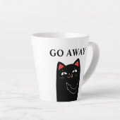 Ga Weg Middelvinger Zwarte Kat Grappig Latte Mok (Rechterhoek)