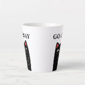 Ga Weg Middelvinger Zwarte Kat Grappig Latte Mok (Voorkant)