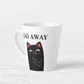 Ga weg, Midden-Vinger Black Cat Funny Latte Mok (Linkerhoek)
