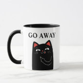 Ga Weg Middenvinger Zwarte Kat Grappig Mok (Links)