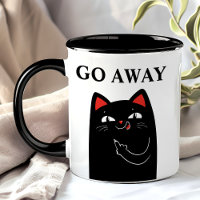 Ga Weg Middenvinger Zwarte Kat Grappig