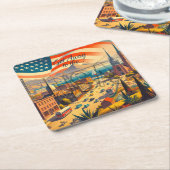 Ga weg naar de VS Kartonnen Onderzetters (Schuin)