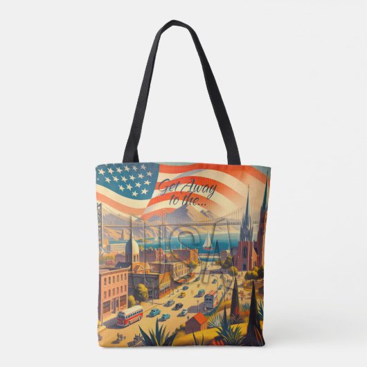 Ga weg naar de VS Tote Bag (Achterkant)