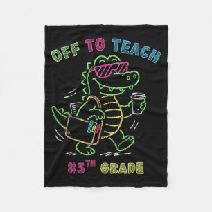 Ga Weg Om Grappige Alligator Vijfde Klas Te Leren Fleece Deken