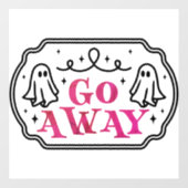 Ga weg Roze en Zwarte Halloween Raamsticker (Vel)