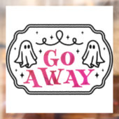 Ga weg Roze en Zwarte Halloween Raamsticker (Vel 2)