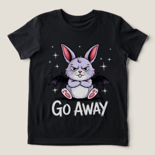 Ga weg Sassy Gothic Bunny Creepy Schattige Tri-Blend Shirt (Design voorkant)