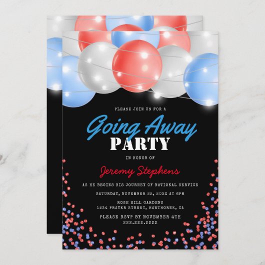 Ga weg Soldaat Rood, Wit en Blauw Kaart (Voorkant / Achterkant)