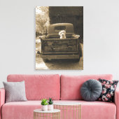 Ga weg uit Dodge - foto van Dog Canvas Afdruk (Insitu (Woonkamer))
