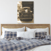 Ga weg uit Dodge - foto van Dog Canvas Afdruk (Insitu (Slaapkamer))