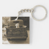 Ga weg uit Dodge - foto van Dog Sleutelhanger (Achterkant)