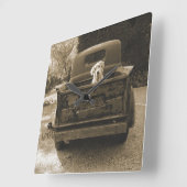 Ga weg uit Dodge - foto van Dog Vierkante Klok (Hoek)