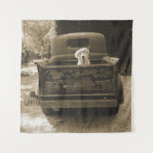 Ga weg uit Dodge - foto van Dog Wandkleed (Voorkant)