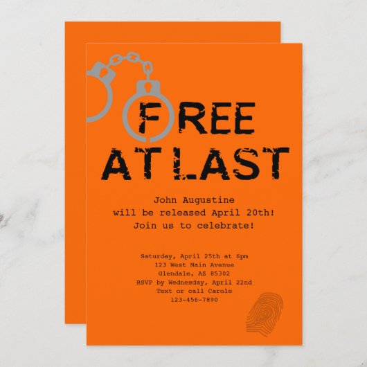 Ga weg uit Jail Inmate Welcome Home Party Kaart (Voorkant / Achterkant)