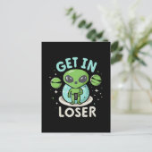 Ga Weg Verliezer Alien UFO Grappig Briefkaart (Staand voorkant)
