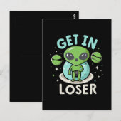 Ga Weg Verliezer Alien UFO Grappig Briefkaart (Voorkant / Achterkant)